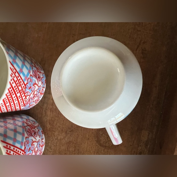 Set of 10 Patchwork Quilt Mugs Cups.  1970s.  Stackable. - Picture 8 of 8